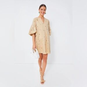 NWT HYACINTH HOUSE Tan Embroidered Brewster Mini Dress| Tuckernuck